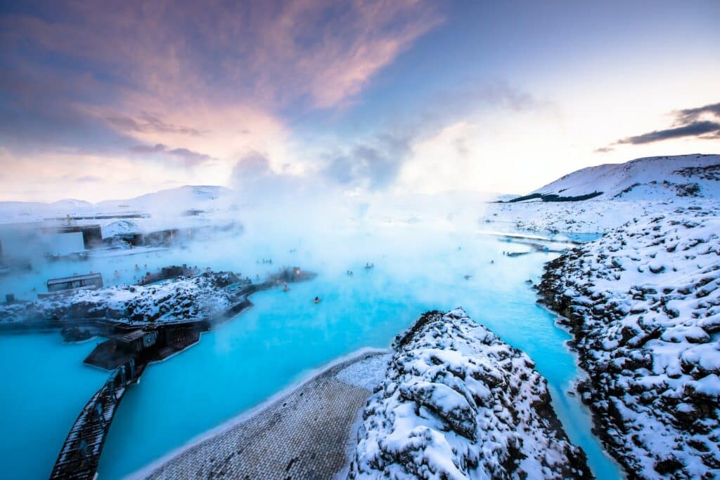 Blue lagoon hot spring geothermal spa in Iceland