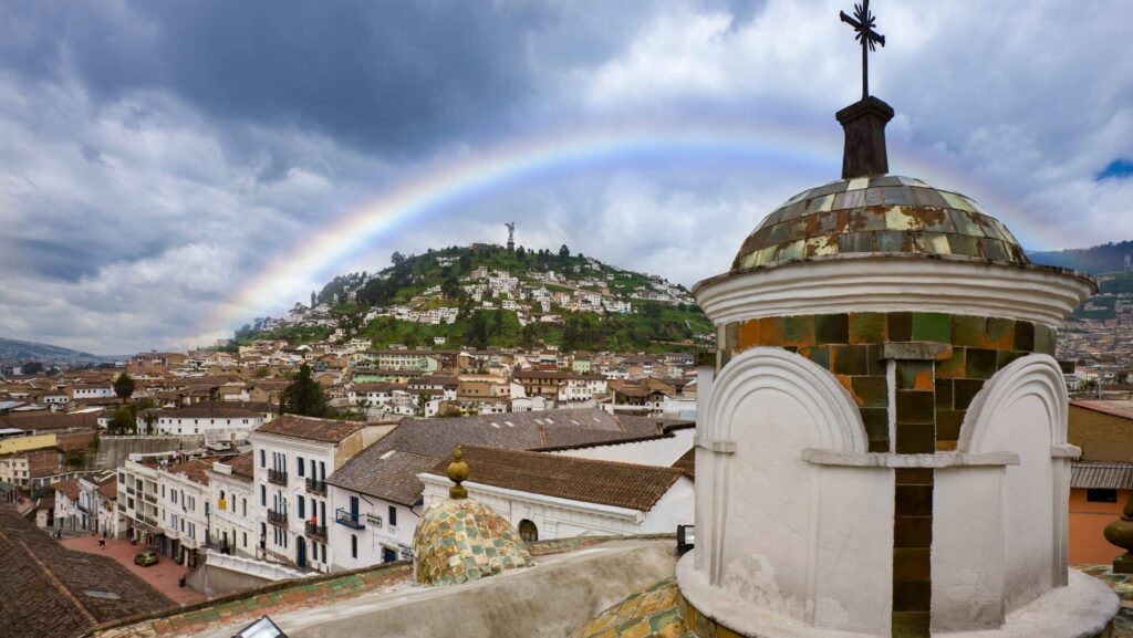 Our Lady of Quito viewed from Santo Domingo Church - Quito - Ecuador