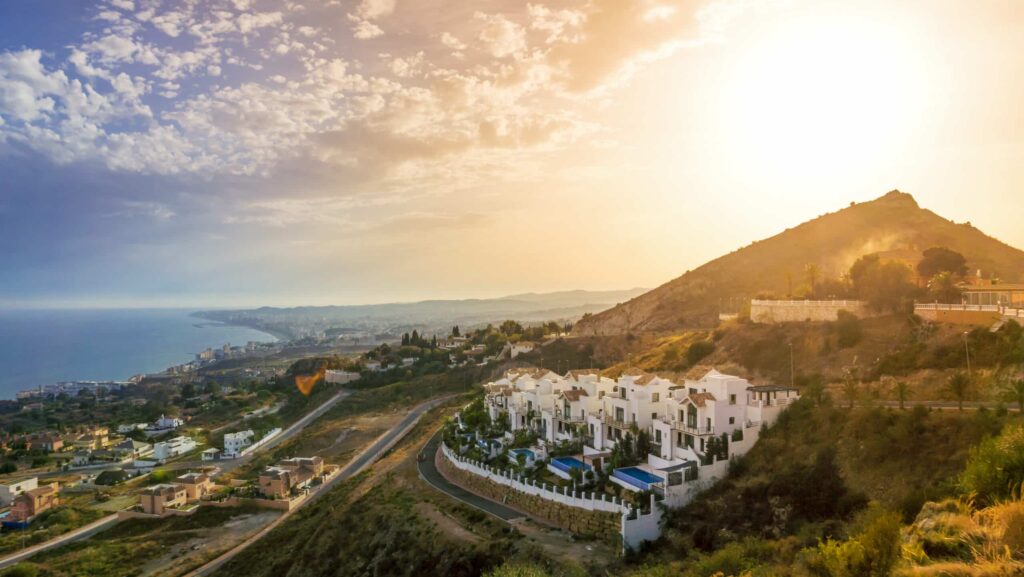 Spain, Andalusia, Marbella at sunset