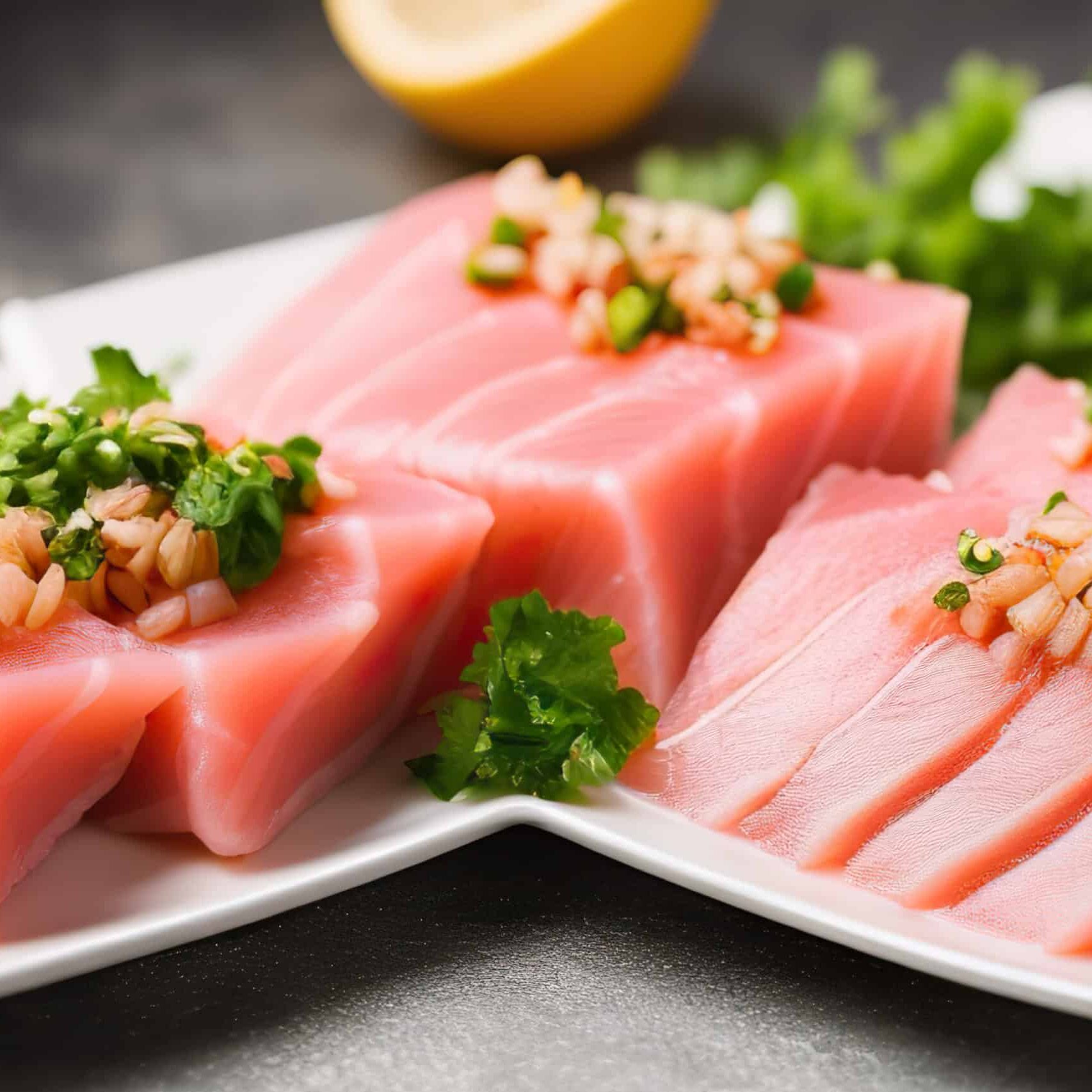 Tuna sashimi at a Japanese restaurant in Tokyo.